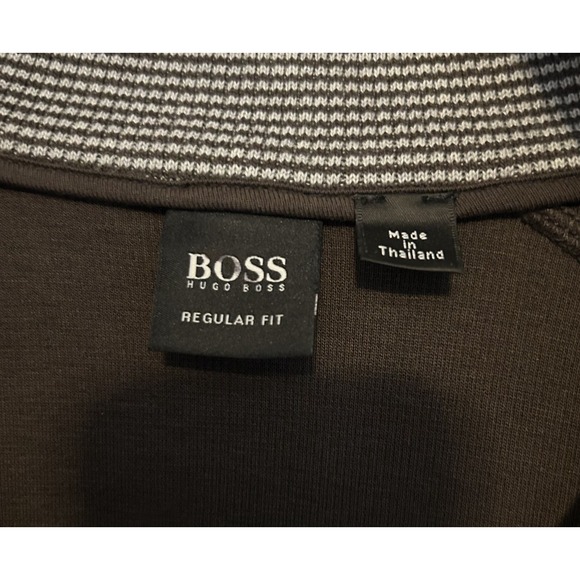 Hugo Boss Brown Pullover Long Sleeve Sweater Men's Size S - Regular Fit 1/4 Snap - Picture 5 of 11